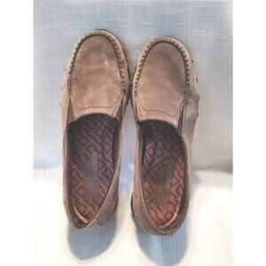 Skechers Bikers Expressway Suede Slip On Tan Womens 10 Shoes Relaxed Fit 44727